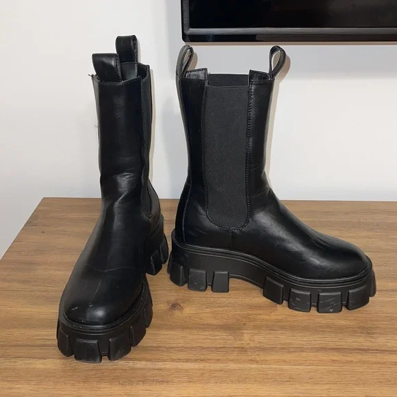 Black Extreme Chunky Chelsea Boots - Picture 3 of 6